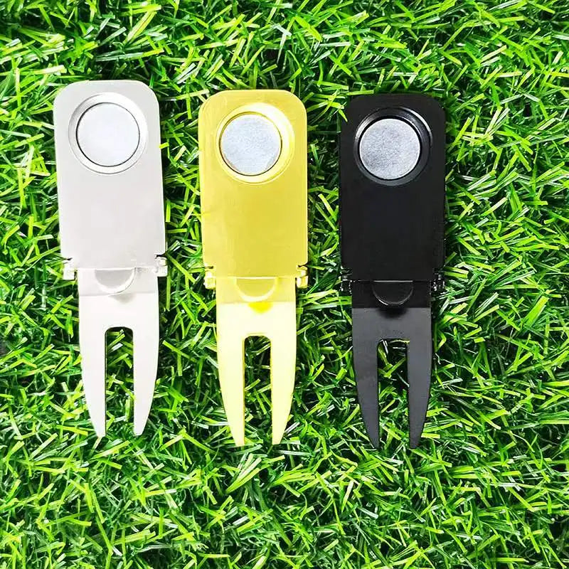 Golf Divot Repair Tool Magnetic Golf Ball Holder Golf Cigar Holder Putting Fork Pitch Groove Cleaner Golf Accessory Golf Mark